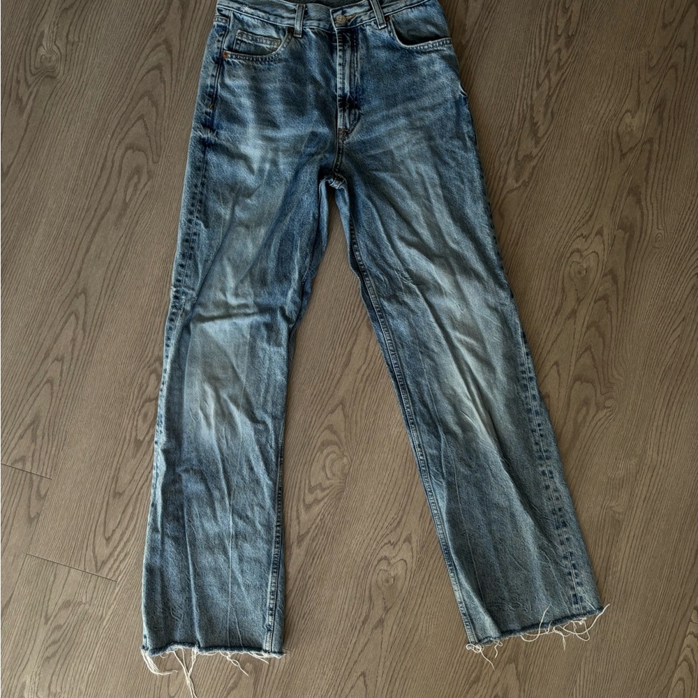 Zara High Waist. Light Blue Denim Jeans